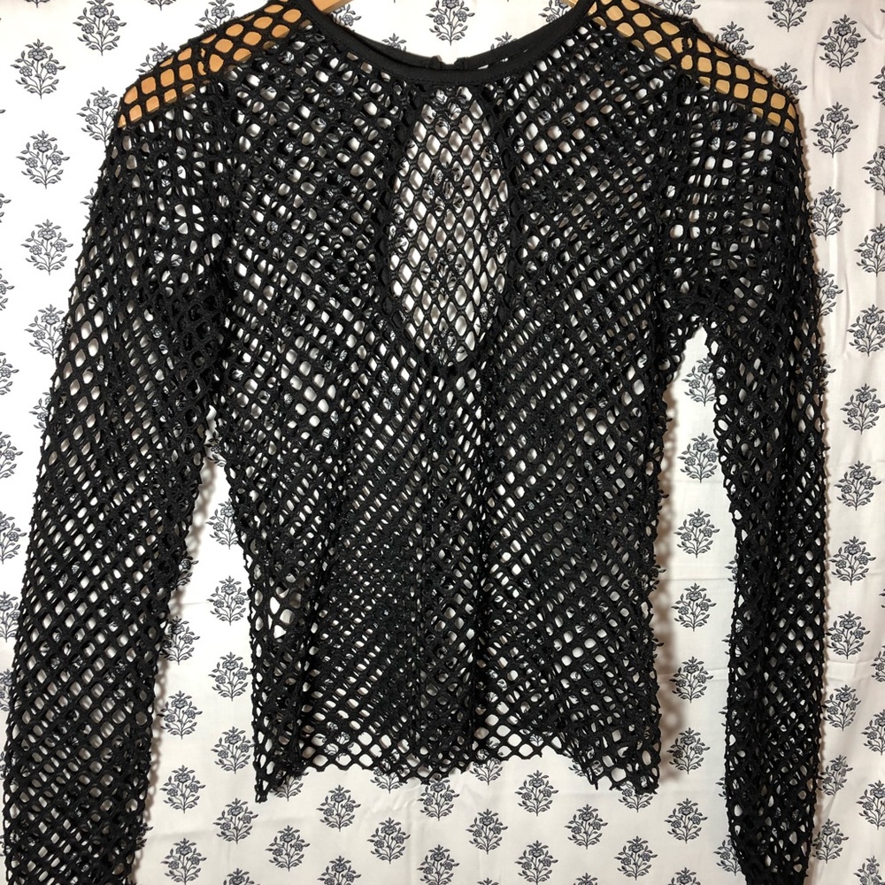Fishnet/Mesh Crop Top